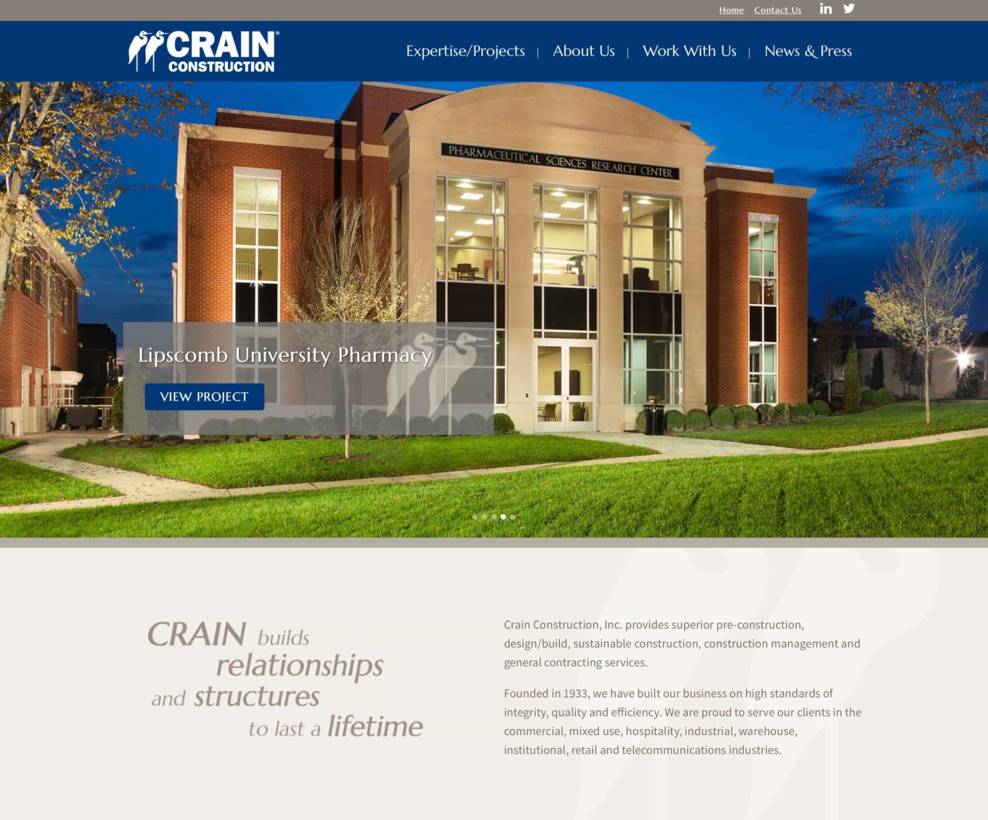 Crain Construction - Website Design
