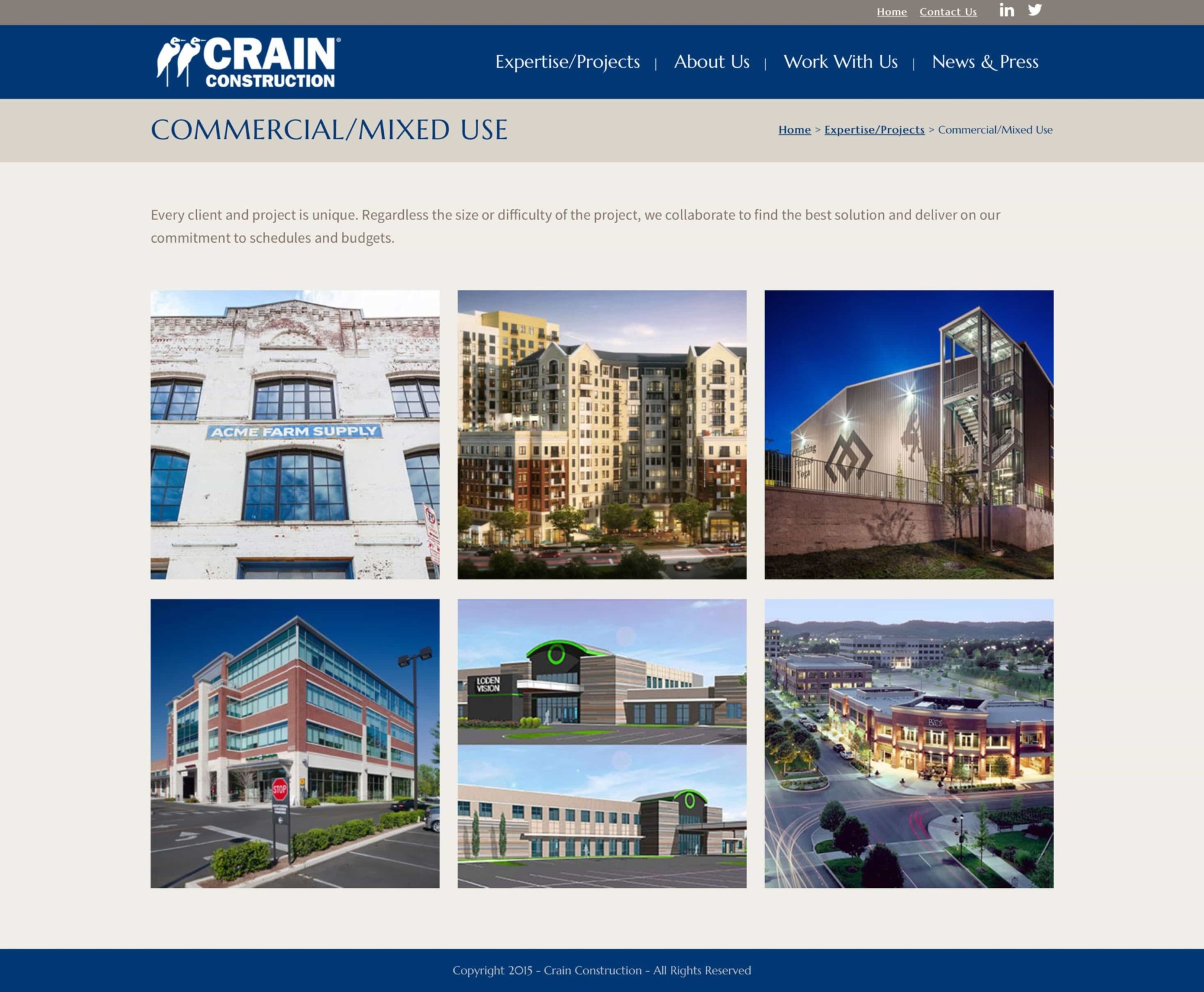 Crain Construction - Website Design