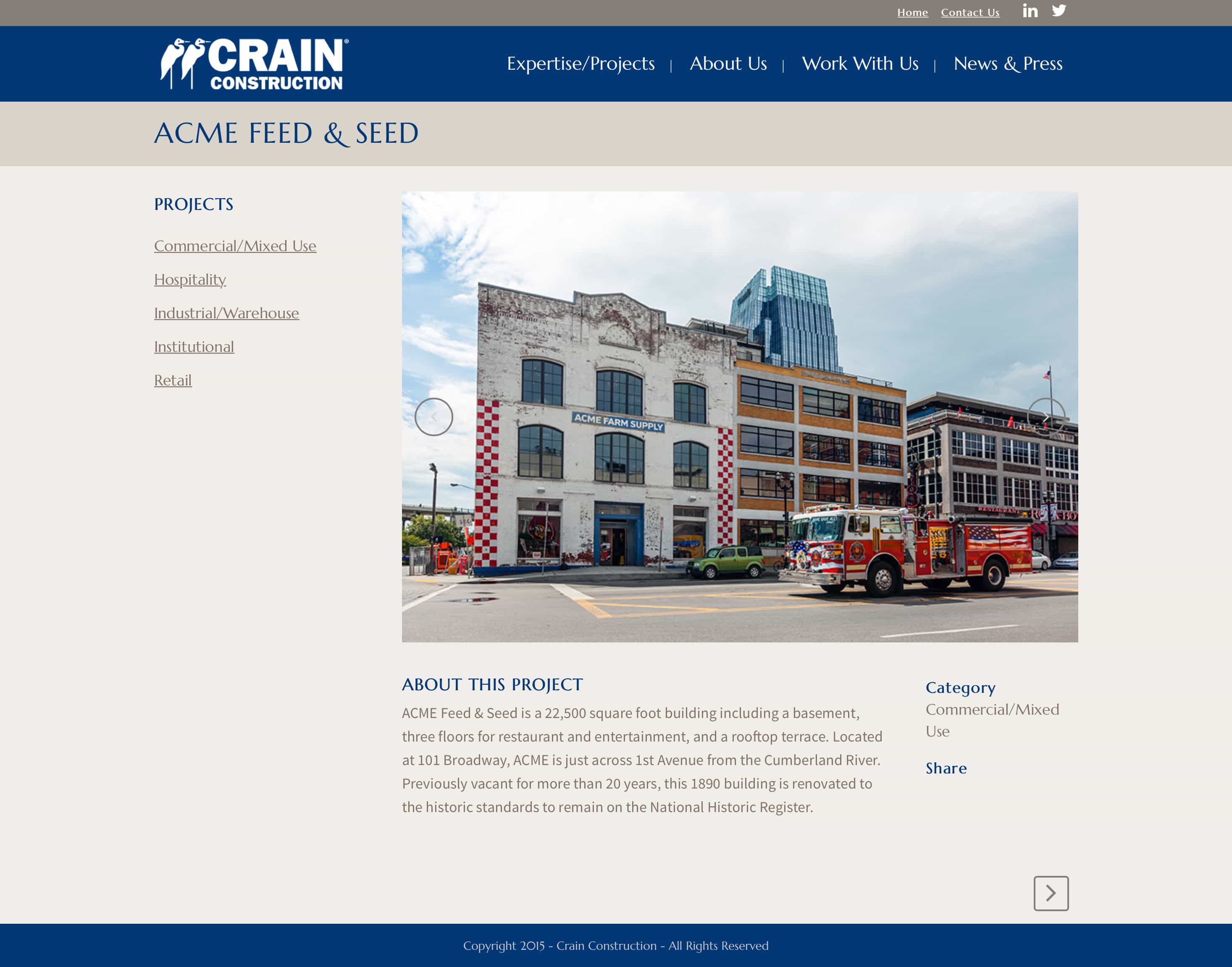Crain Construction - Website Design