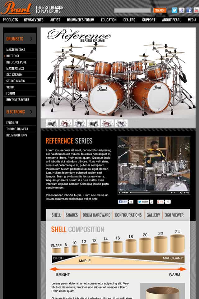 Pearl Drum - Web Design