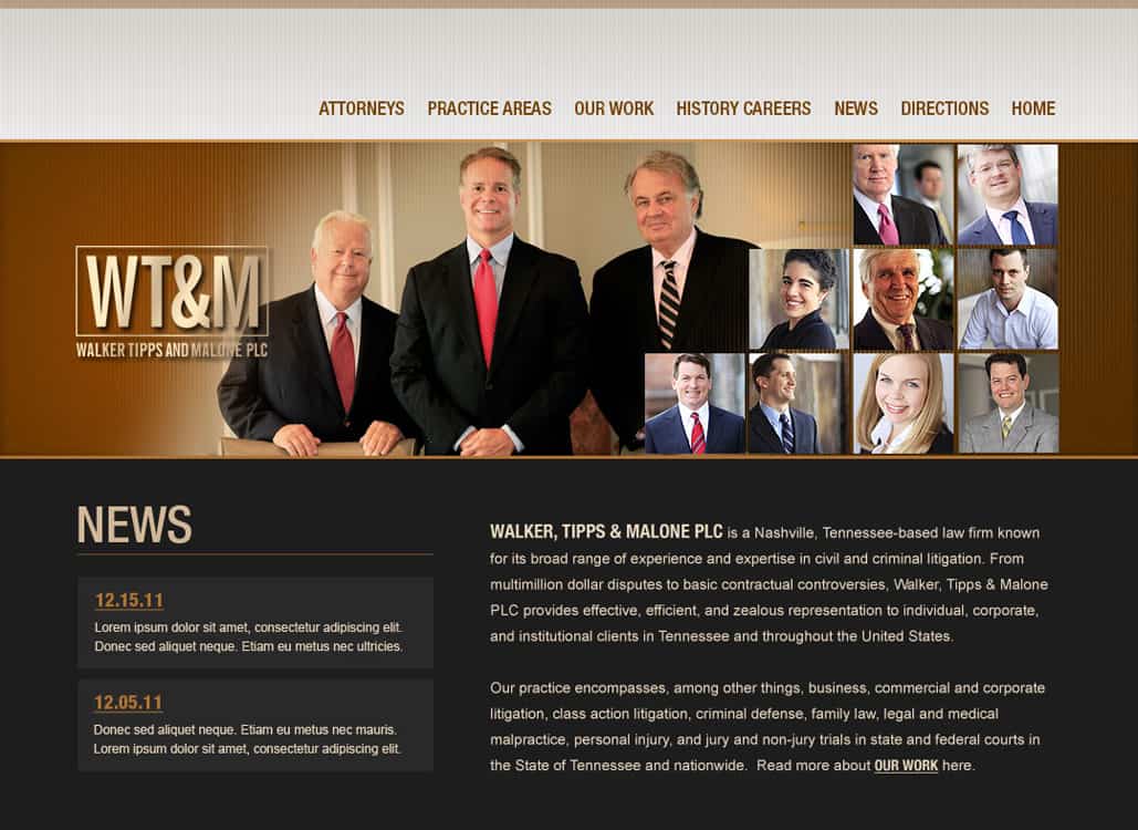 Walker Tipps Malone Attorney Website Design