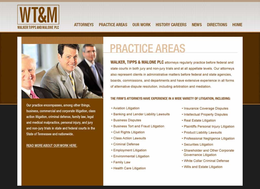 Walker Tipps Malone Attorney Website Design